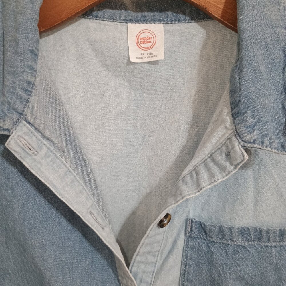 Denim Color Block Dress - Picture 3 of 3